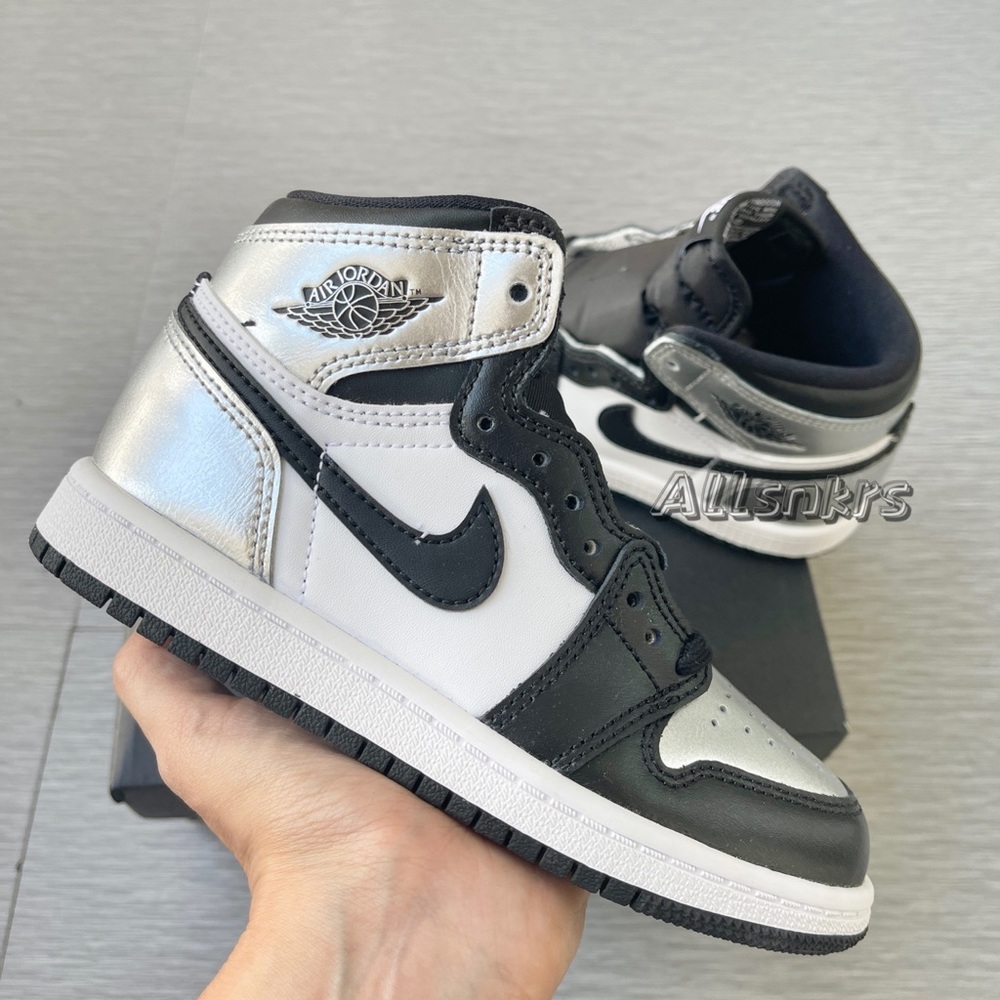 Air Jordan 1 Retro High OG Silver Toe PS 12c